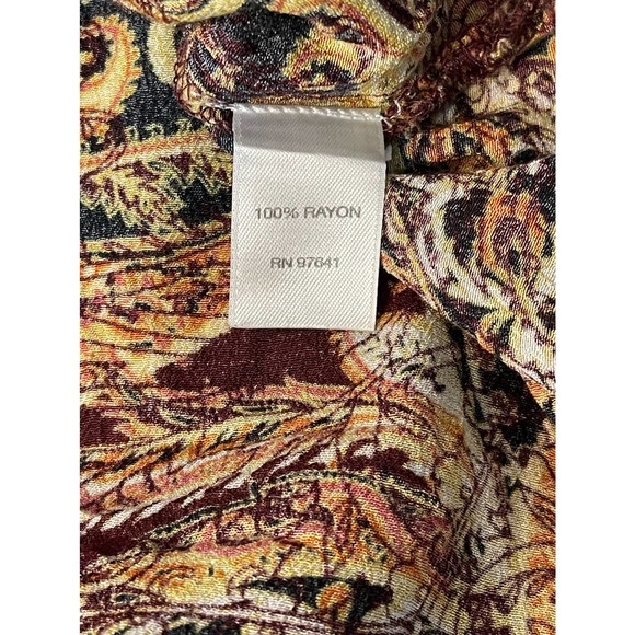 J.Jill Soft Boatneck Peplum Fall All Over Paisley Vented Tunic Sz Lg #4103 - Picture 5 of 11